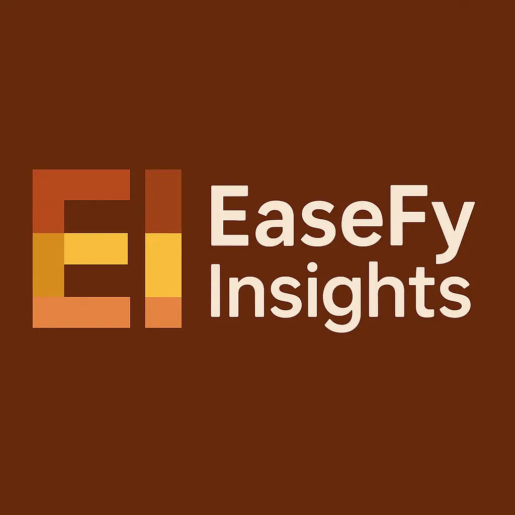 EaseFy Insights logo with stylized ‘EI’ in orange tones.